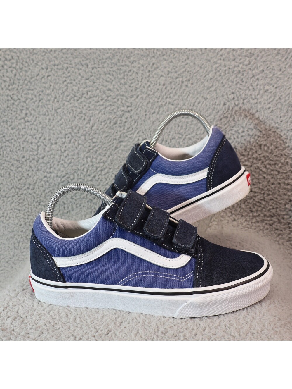 Vans Old Skool V Strap Blue Sz Men 7.5 / W 9 VGUC suede
